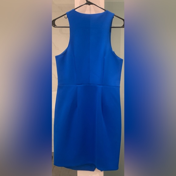 Blue cocktail dress with front zipper medium - Picture 2 of 3